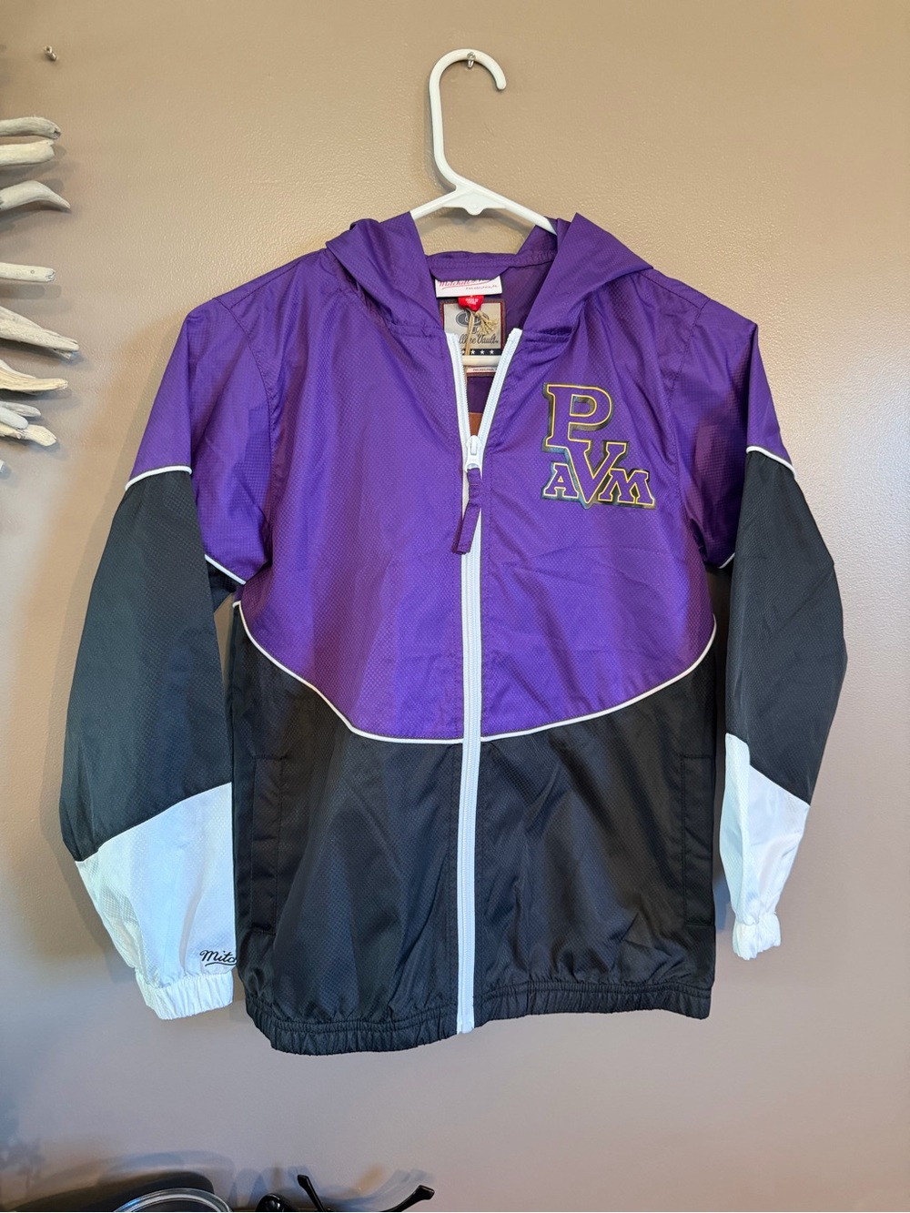 Mitchell & Ness purple and black Prairie View A&M University windbreaker jacket.